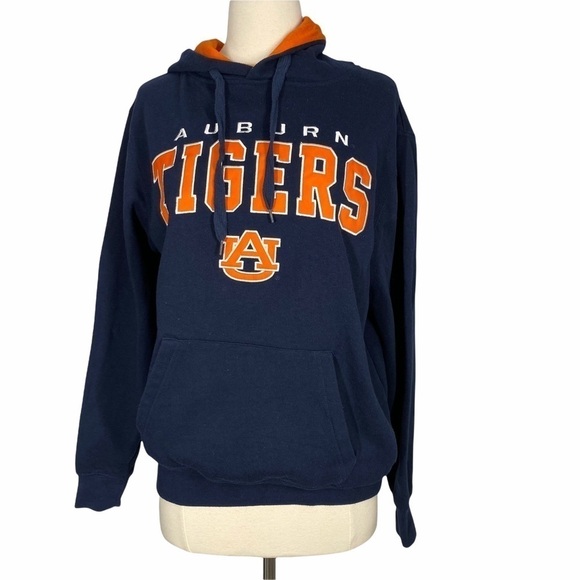University of Auburn Tigers Navy Orange Hoodie Sweatshirt - Picture 1 of 4